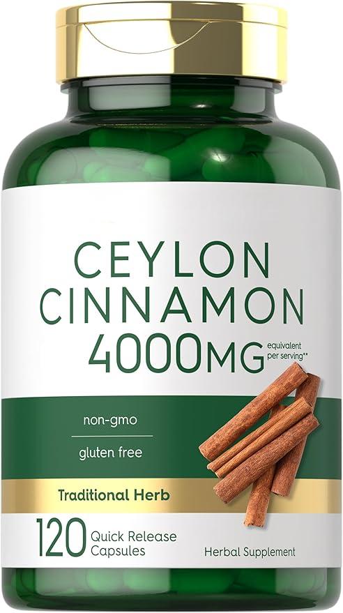 Ceylon Cinnamon Capsules 4000 mg | 120 Capsules | Non-GMO and Gluten-Free Supplement