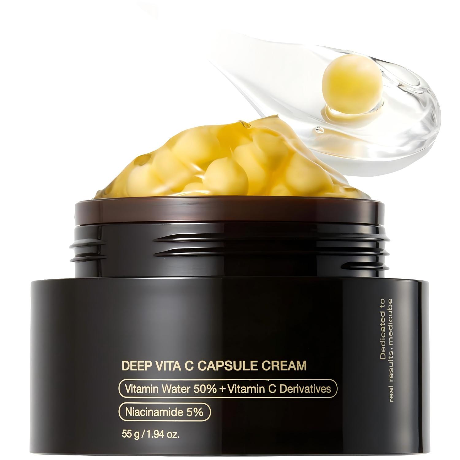 Deep Vitamin C Golden Capsule Face Moisturizer – Liposome Capsules For Wrinkles, Skin Radiance – Transparent Gel for Glow Hydration – Korean Skin Care 1.94 oz
