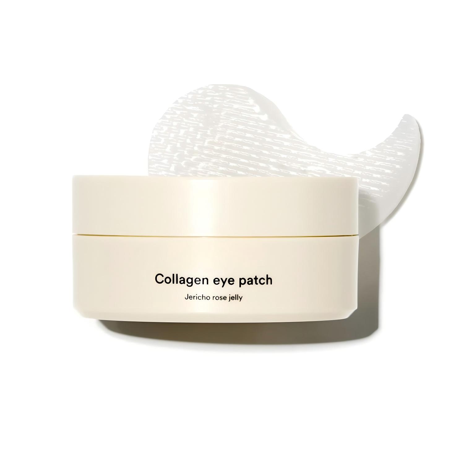 Collagen Eye Patch Jericho Rose Jelly 60 Patches, Korean Under Eye Patches for Puffy Eyes and Dark Circles, Anti-Wrinkle, Collagen, Caffeine, Niacinamide, Ceramide, Antioxidant, Skin Care