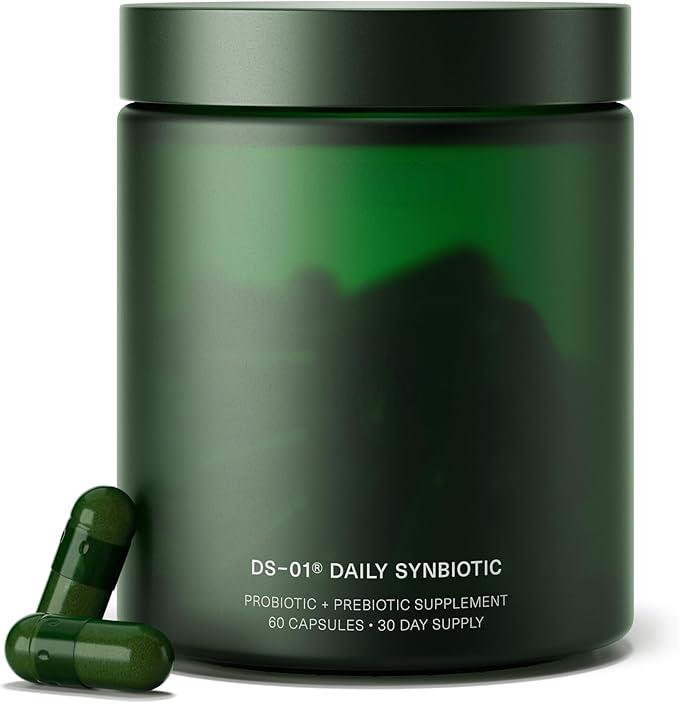 DS-01 Daily Synbiotic – Prebiotic and Probiotic for Women & Men – Digestive Health, Gut Health, Immune Support, Bloating & Constipation Relief – Vegan & Shelf-Stable – 60 Capsules (30-Day Supply)